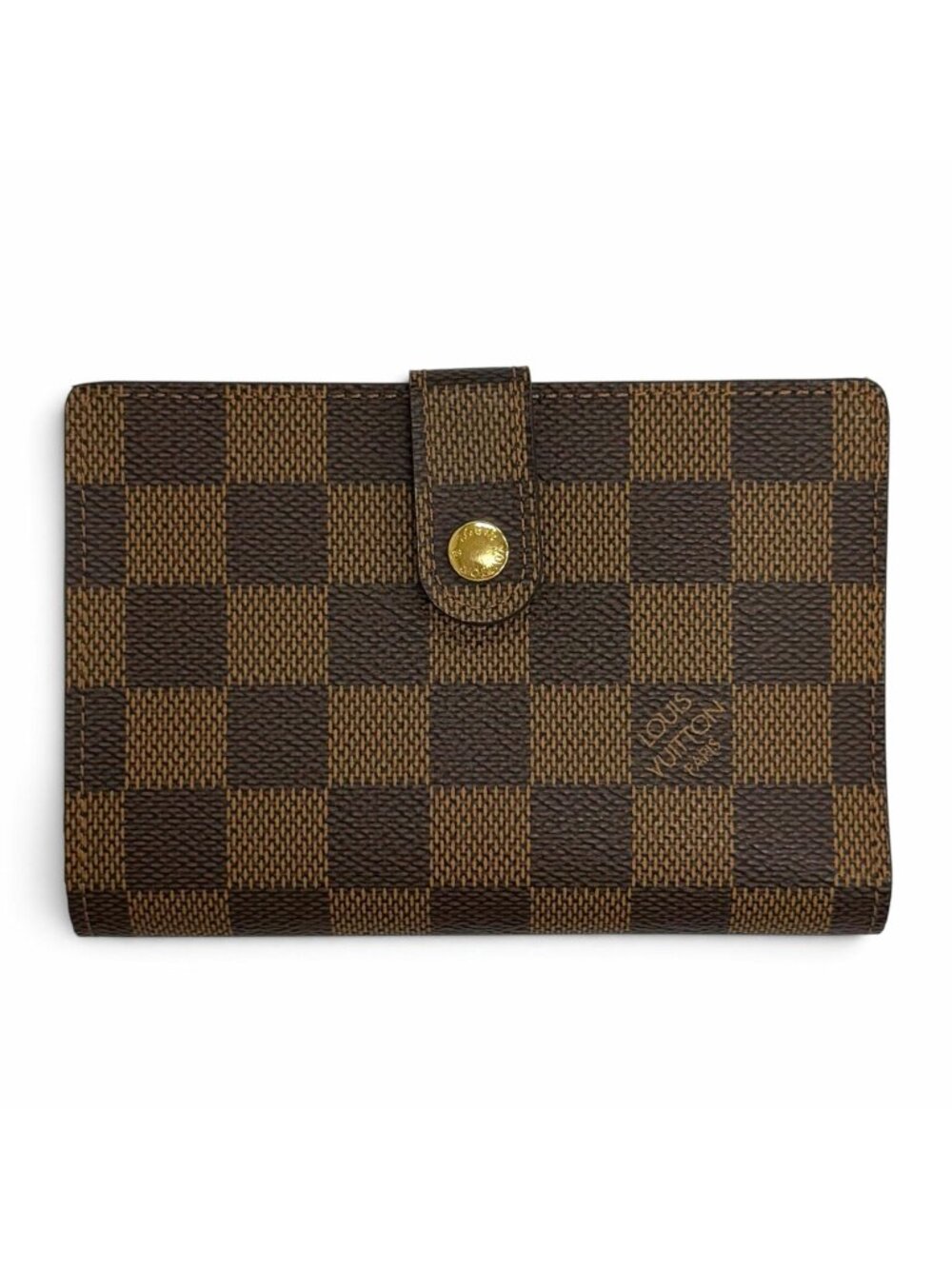 Louis Vuitton Damier Portefeuille Viennois Kiss Lock Wallet Bifold Brown French